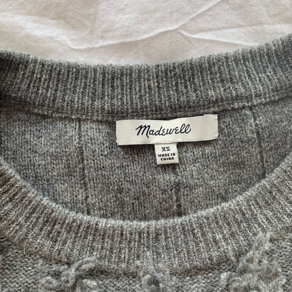 Madewell Fringe Sweater Grey NWOT - Picture 5 of 7
